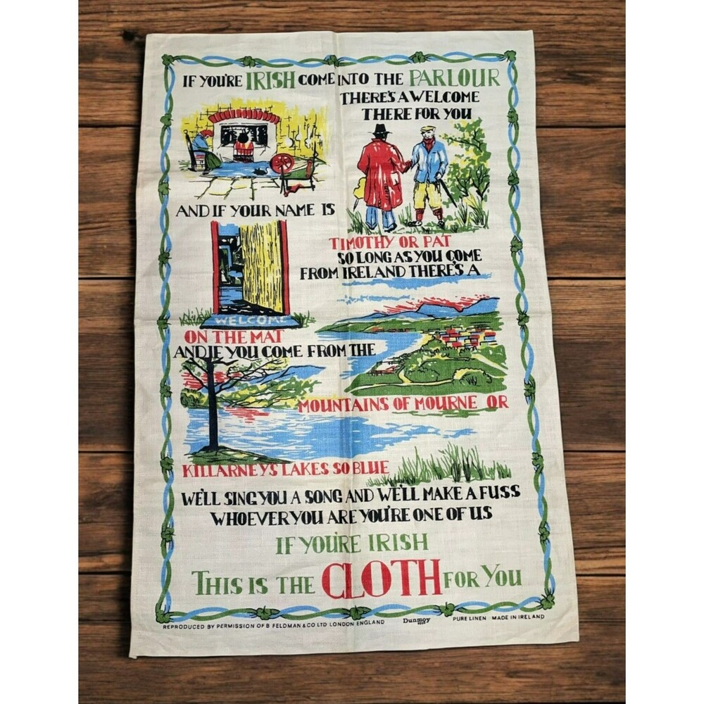 Irish Linen Wall Art Tapestry Cloth Made in Ireland 29x20”